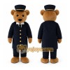 Brown Bear in Black Suit and Hat Mascot Costume Brown Bear in Black Suit and Hat Mascot Costume