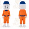 Telephonist Dressed In Orange Mascot Costume Courier Costume