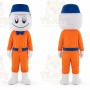 Telephonist Dressed In Orange Mascot Costume Courier Costume