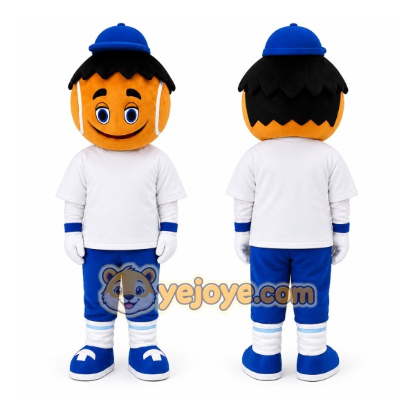 Cartoon Boy in White Shirt Mascot Costume
