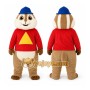 Chipmunk in Red Shirt Mascot Costume