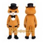 Orange Cat in Top Hat Mascot Costume