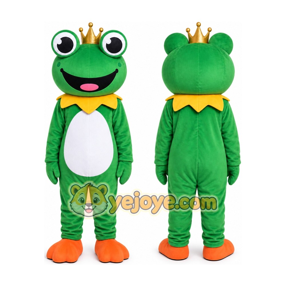 The Frog Prince Fancy Cartoon Mascot Costume The Frog Prince Fancy Cartoon Mascot Costume