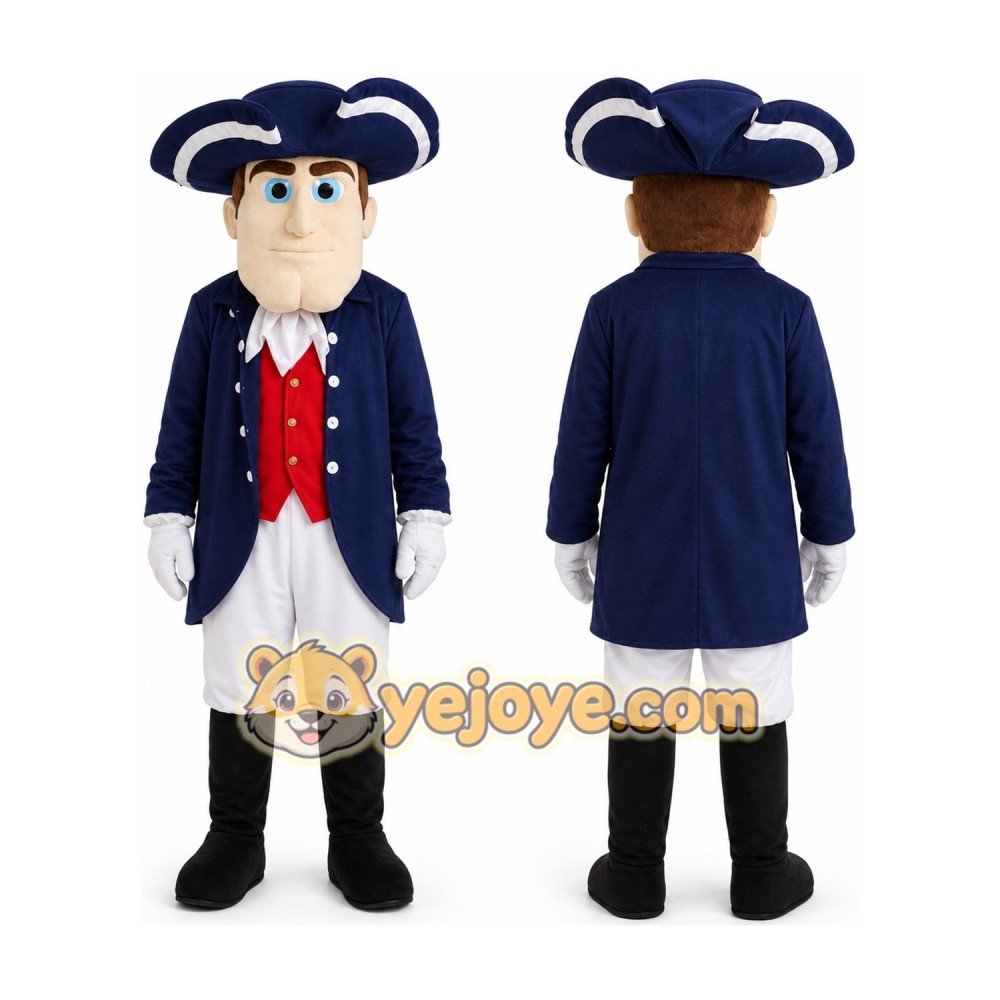 Colonial Man Mascot Costume Colonial Man Mascot Costume