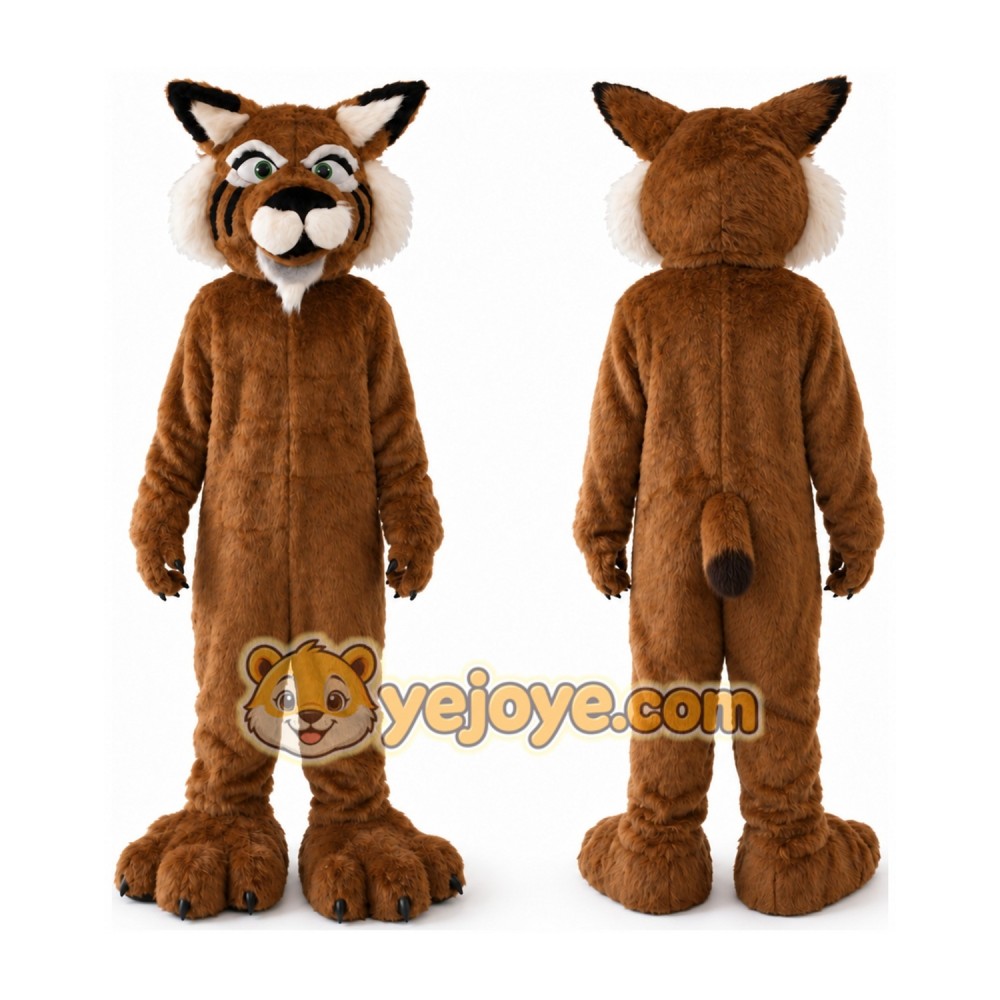 Brown Wildcat Mascot Costume Brown Wildcat Mascot Costume