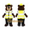 Brown Bear in Safety Vest Mascot Costume Brown Bear in Safety Vest Mascot Costume