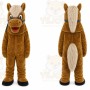 Two People Wear Brown Horse Mascot Costume