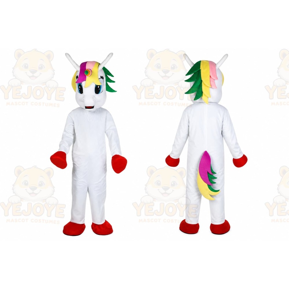 Uncorn Flying Horse Mascot Costume Rainbow Pony