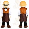 Birthday Brown Gingerbread Man Cartoon Mascot Costume