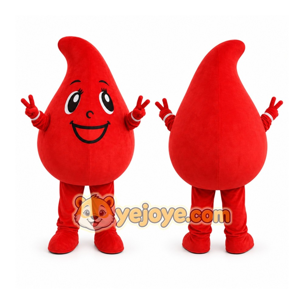 Water Drop Blood Adult Cartoon Mascot Costume Water Drop Blood Adult Cartoon Mascot Costume