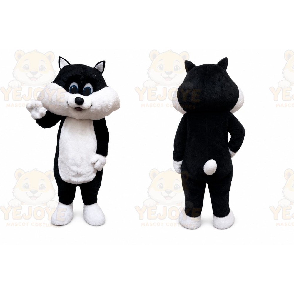 Black & White Kitten Cat Mascot Costume