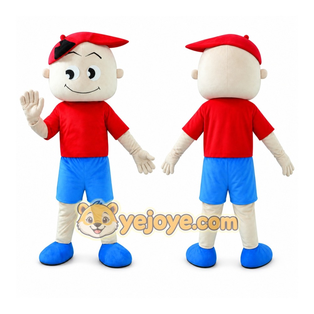 Wheel Hat Boy Mascot Costume Wheel Hat Boy Mascot Costume