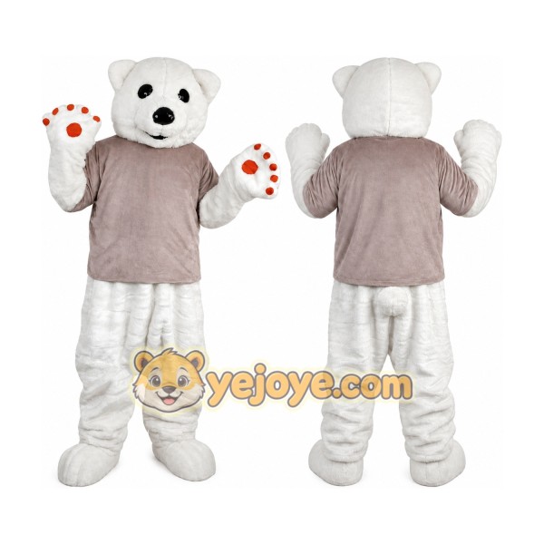 White Bear Mascot Costume for Adult