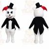 White Bear With Black Jacket Plush Mascot Costume