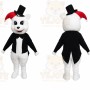 White Bear With Black Jacket Plush Mascot Costume