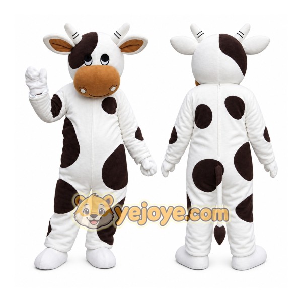 Black And White Cow Mascot Costume
