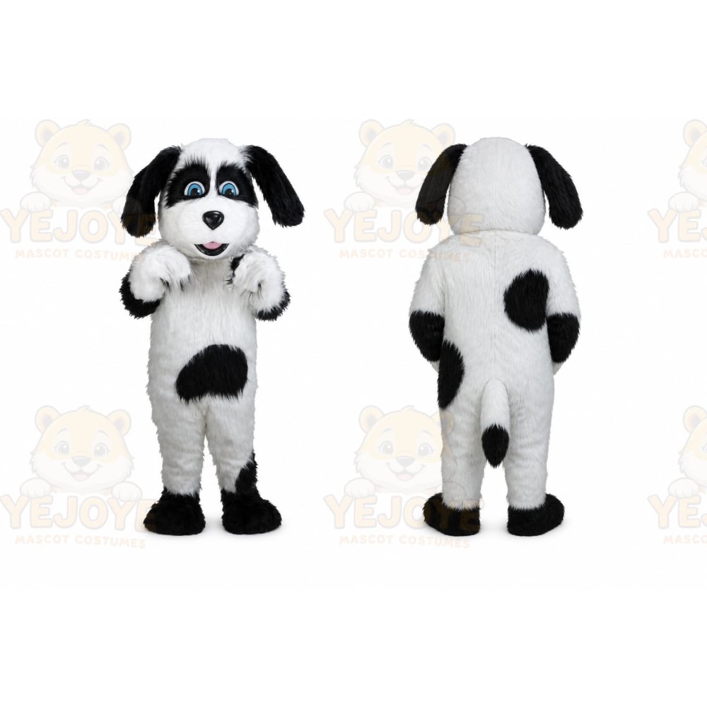 White Black Sheepdog Dog Mascot Costume