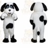 White Black Sheepdog Dog Mascot Costume