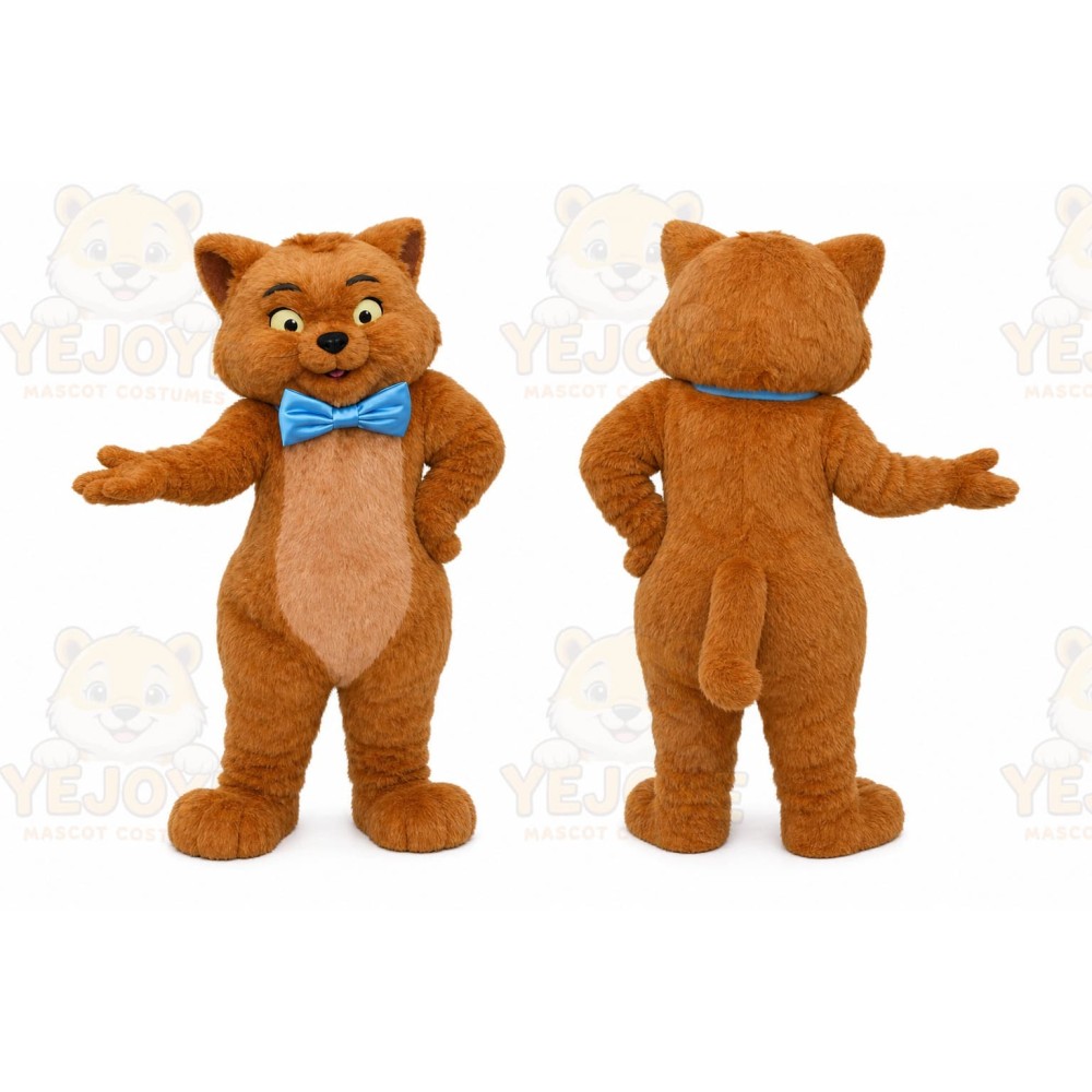 White Brown Cat Mascot Costume