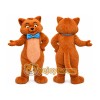 White Brown Cat Mascot Costume