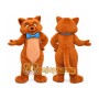 White Brown Cat Mascot Costume