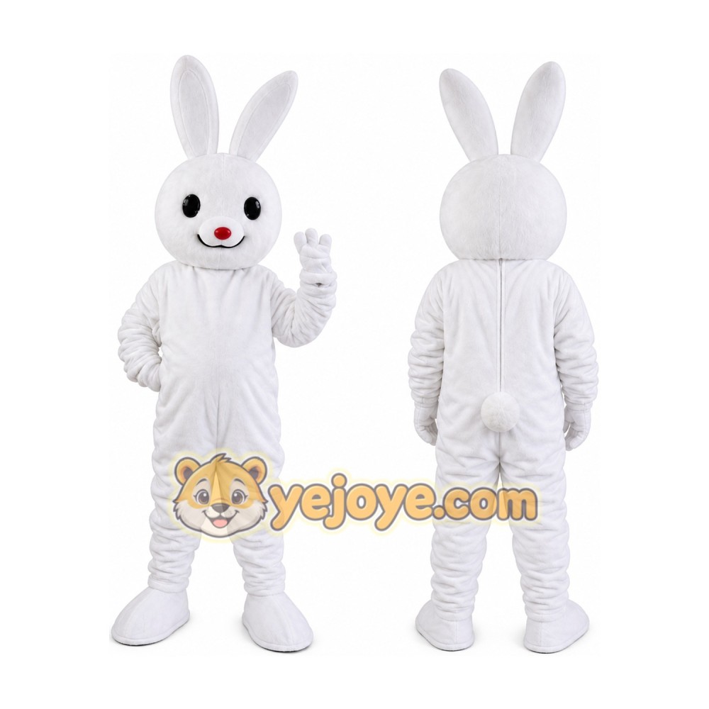 White Bunny Rabbit Mascot Costume White Bunny Rabbit Mascot Costume