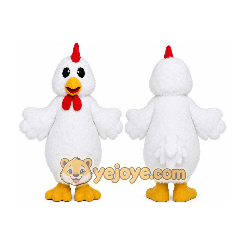White Chicken Mascot Costume for Adult White Chicken Mascot Costume for Adult