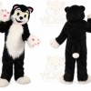 Black And White Dog Mascot Costume for Adult