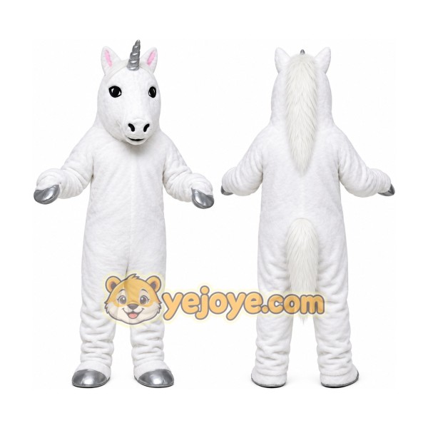 White Horse Unicorn Mascot Costume for Adult