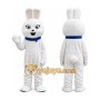 White Plush Bunny Mascot Costume