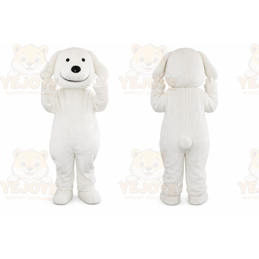 White Puppy Dog Mascot Costume