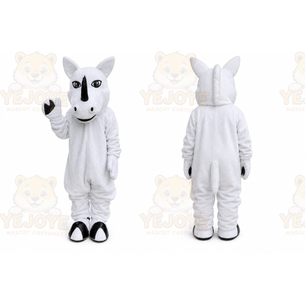 White Rhino Mascot Rhinoceros Costume