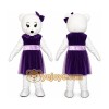 White Teddy Bear Mascot Costume with Purple Dress White Teddy Bear Mascot Costume with Purple Dress