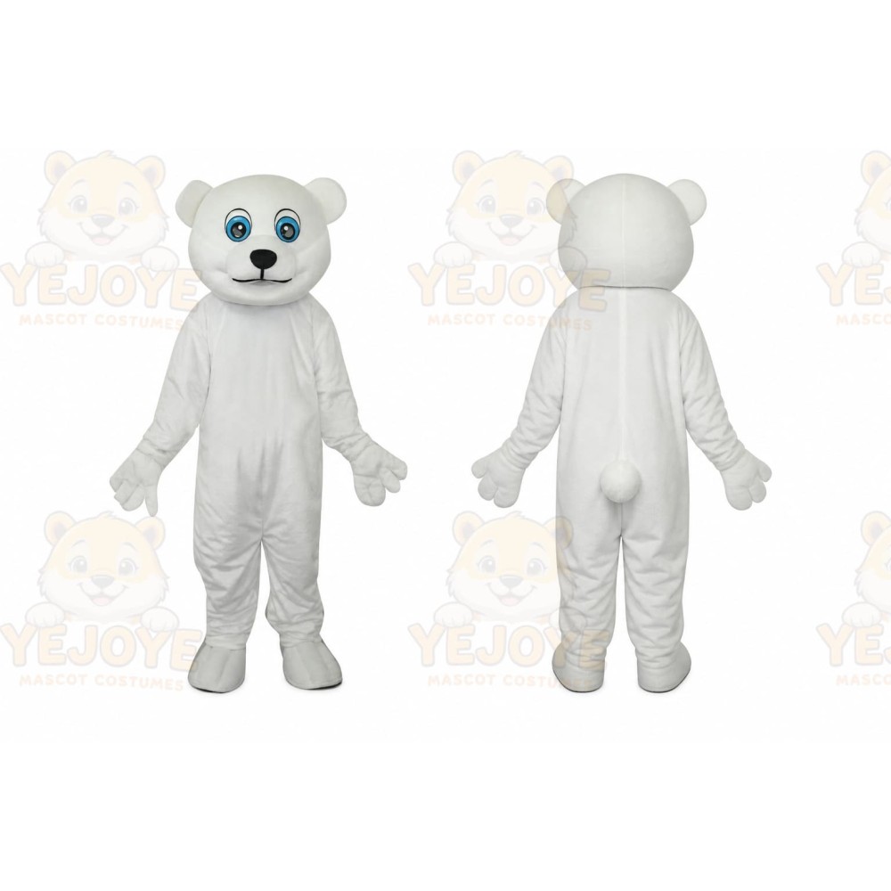 White Teddy Bear Mascot Costume