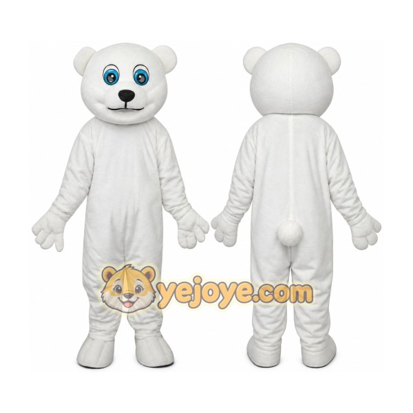 White Teddy Bear Mascot Costume