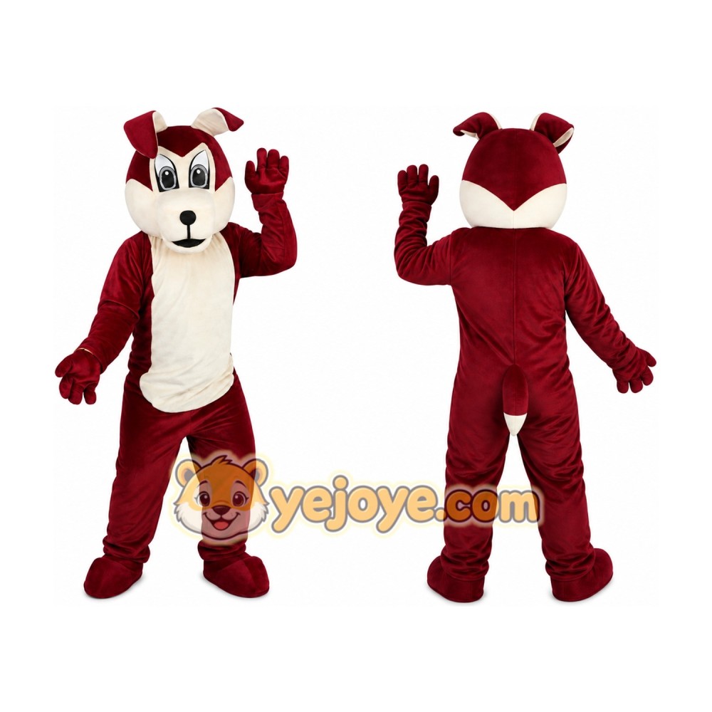 Red and White Dog Mascot Costume Red and White Dog Mascot Costume