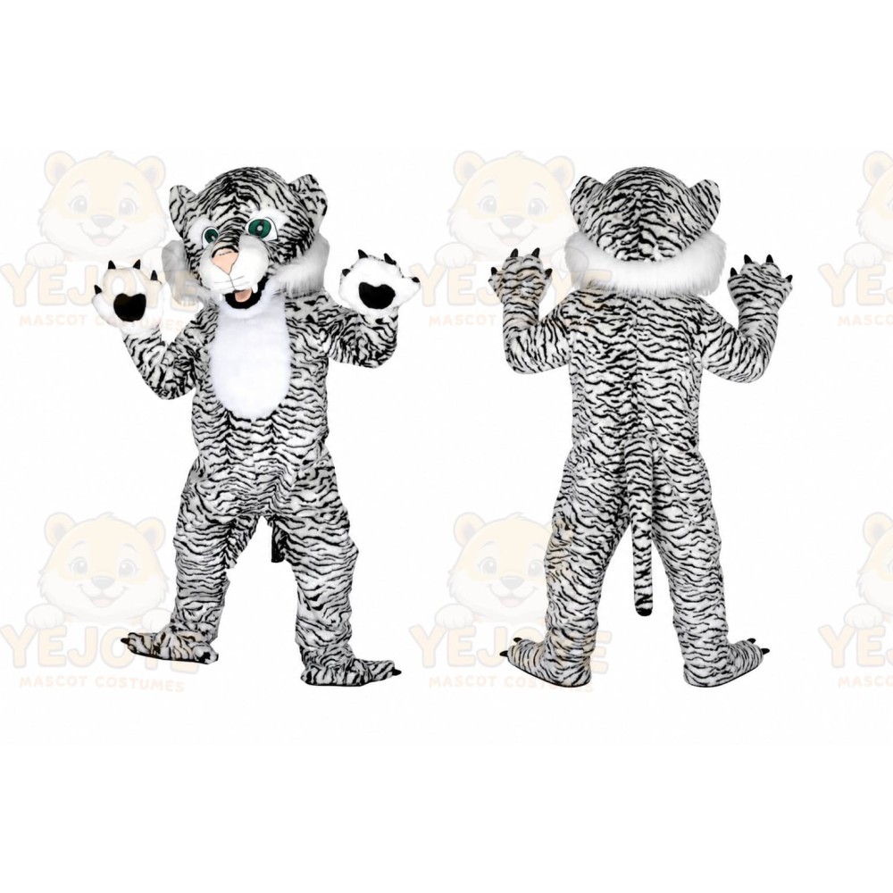 Black and White Tiger Mascot Costumes for Adults