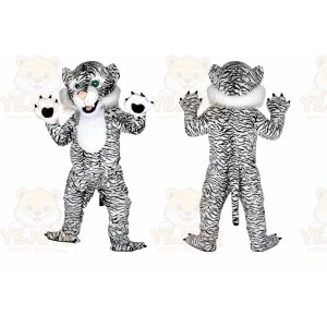 Black and White Tiger Mascot Costumes for Adults