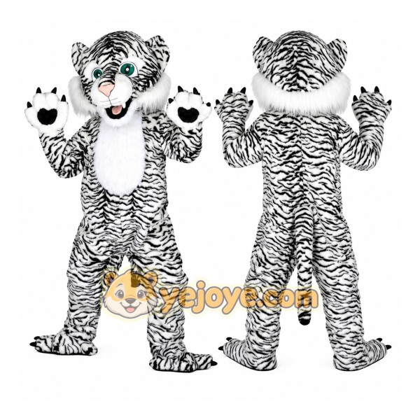 Black and White Tiger Mascot Costumes for Adults