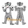 Black and White Tiger Mascot Costumes for Adults