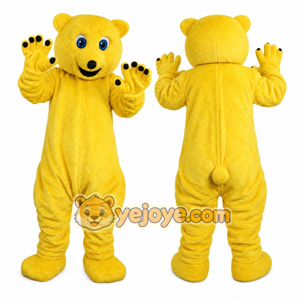 Yellow Bear Mascot Costume for Adult
