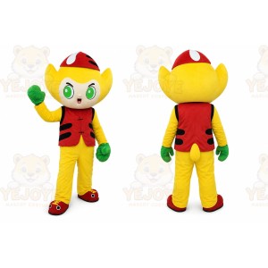 Yellow Boy Mascot Costume Cartoon Character