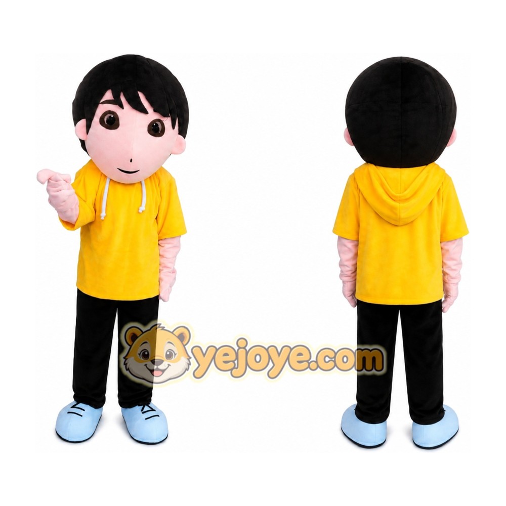 Yellow Boy Mascot Costume