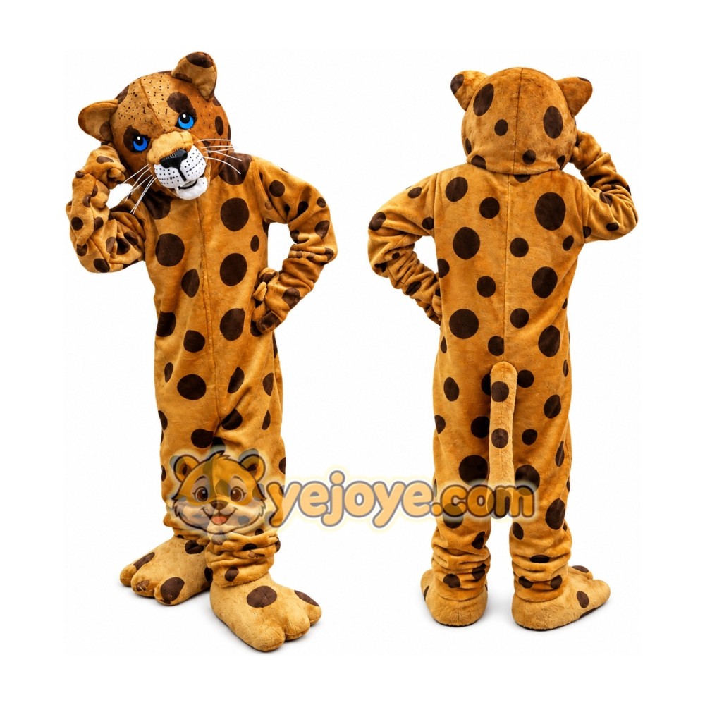 Yellow Brown Leopard Mascot Costume for Adult