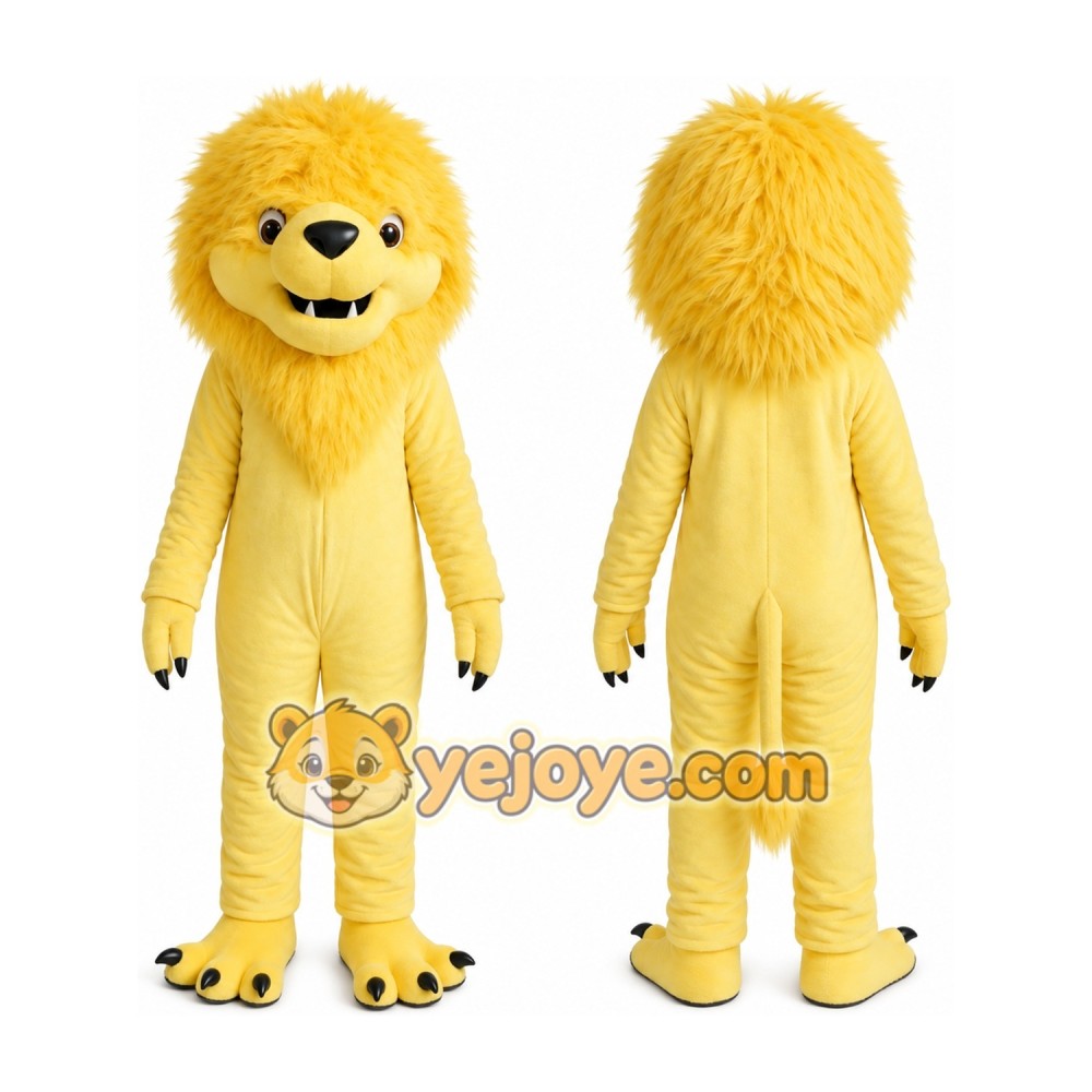 Yellow Carnival Lion Mascot Costume Yellow Carnival Lion Mascot Costume