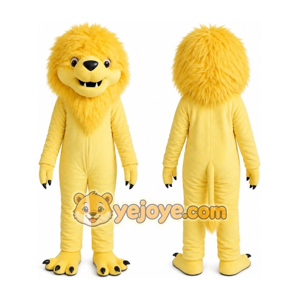 Yellow Carnival Lion Mascot Costume