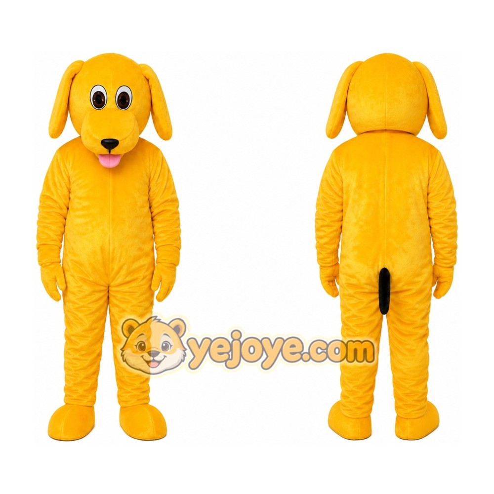 Yellow Dog Cartoon Mascot Costume