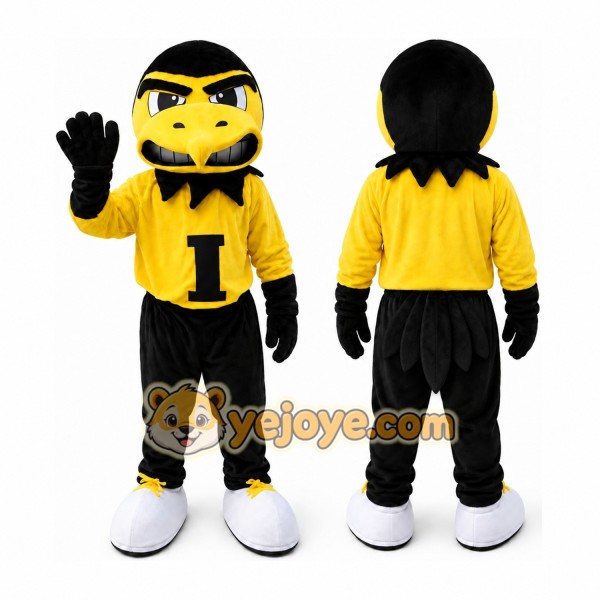 Yellow Eagle Mascot Costume Hawk Falcon