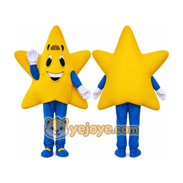 Yellow Five-Pointed Star Mascot Costume for Adult