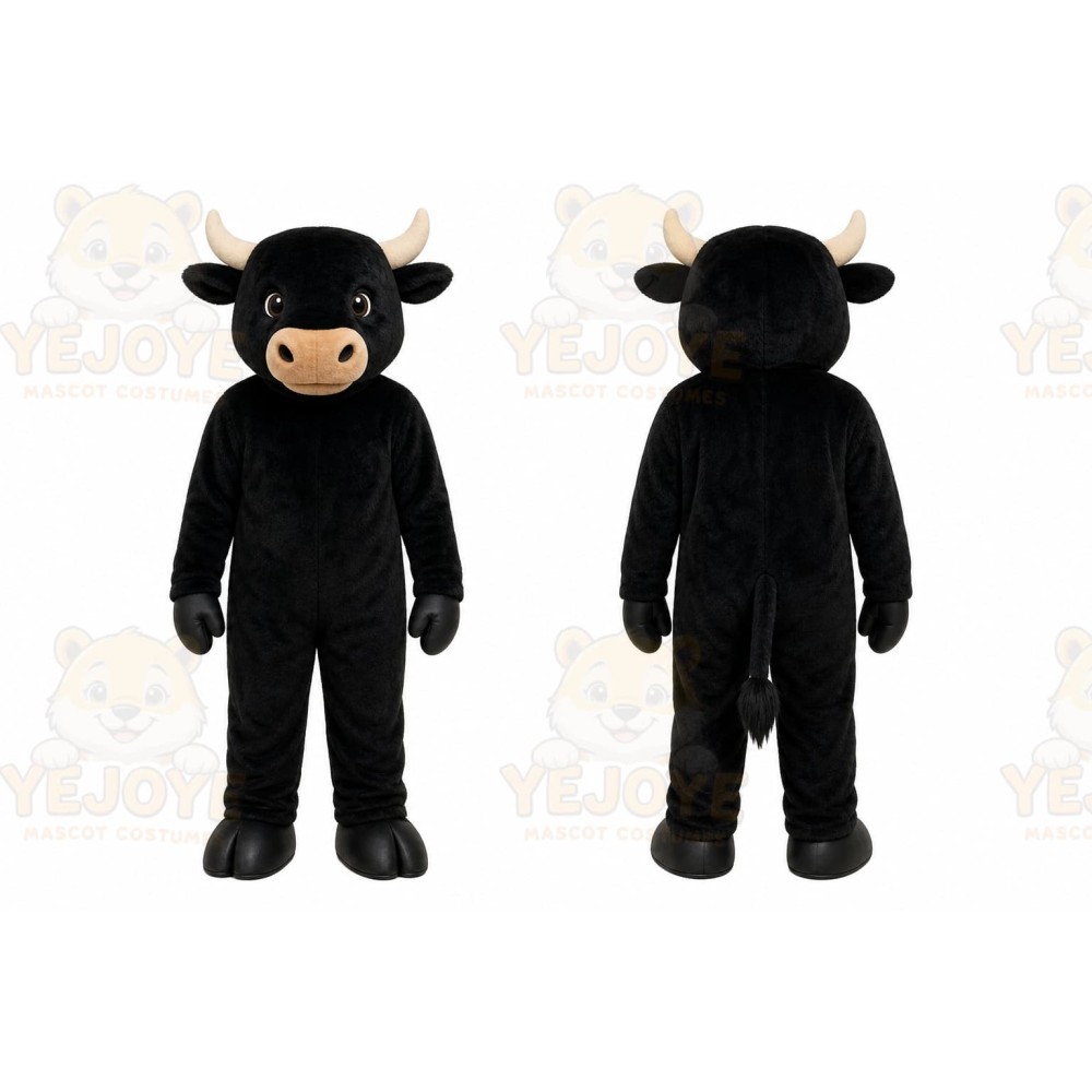Black Bull Cattle Mascot Costume